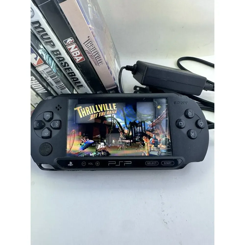 Sony PSP Street E1003 Console Tested Working w/ Charger & 7 Games Rare Gaming